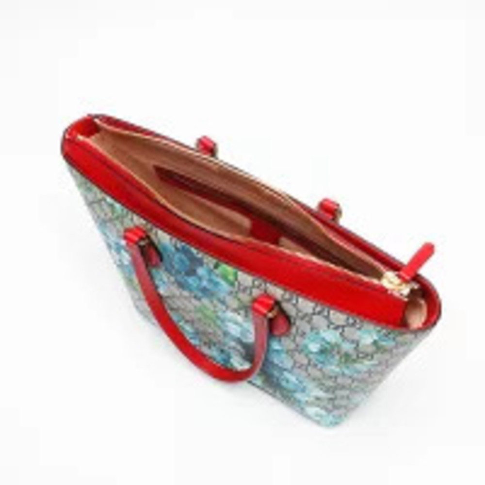 Gucci GG Blooms Red Tote Bag Beige - Picture 12 of 13